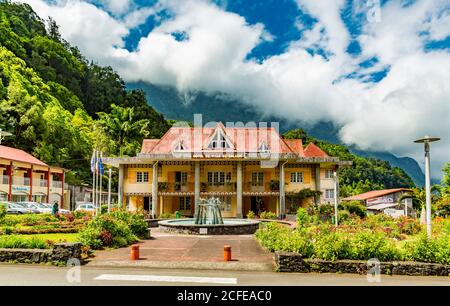 City Hall, Salazie, Cirque de la Salazie, Reunion Island, France, Africa, Indian Ocean Stock Photo