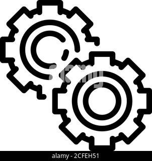 Process gear icon, outline style Stock Vector