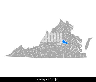 Map of Goochland in Virginia Stock Photo