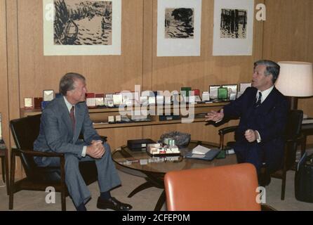 Jimmy Carter and Chancellor Helmut Schmidt ca.  14 July 1978 Stock Photo