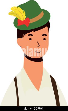 german man wearing tyrolean suit character vector illustration design Stock Vector