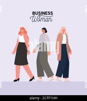 Isolated three businesswomen cartoons vector design Stock Vector