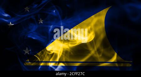 Tokelau smoke flag, New Zaeland dependent territory flag Stock Photo