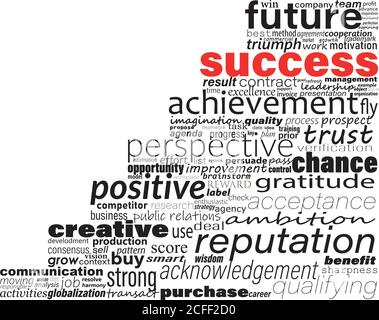 Success business concept made with words drawing a stairs. Easy color change by selecting same fill color Stock Vector