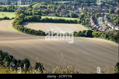 View towards Princes Risborough from Whiteleaf hill in the Chilterns, England, UK Stock Photo
