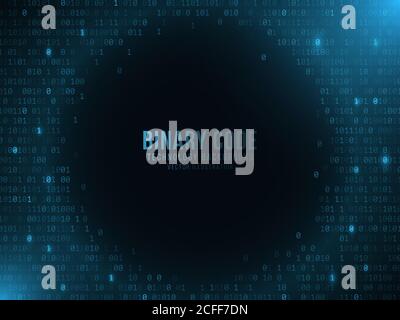 Glowing binary code on a dark blue background. Hi-tech design. World network. Modern technology template. Vector illustration. EPS 10. Stock Vector