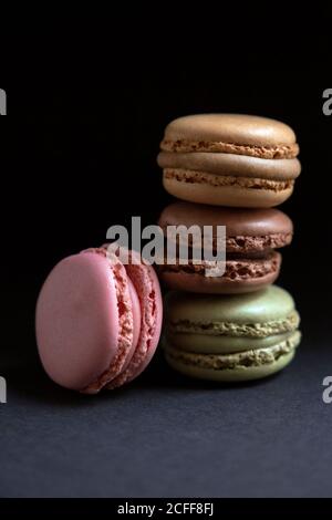 Stack of fresh crunchy macaroons Stock Photo