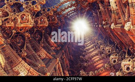 Abstract background, fantastic 3D structures, fictional background. Stock Photo