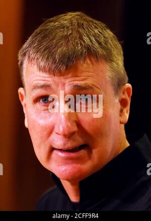 Republic of Ireland manager Stephen Kenny during the press conference at the FAI National Training Centre, Abbotstown, Ireland. Stock Photo