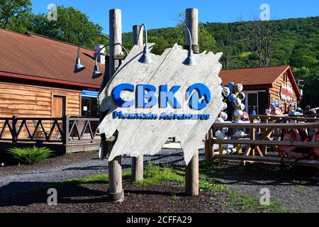 TANNERSVILLE, PA -30 AUG 2020- View of the Camelback Mountain Resort, a large ski resort in the Poconos mountains in Pennsylvania, United States. Stock Photo