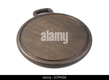 Wooden cutting Board isolated on a white background. Stock Photo
