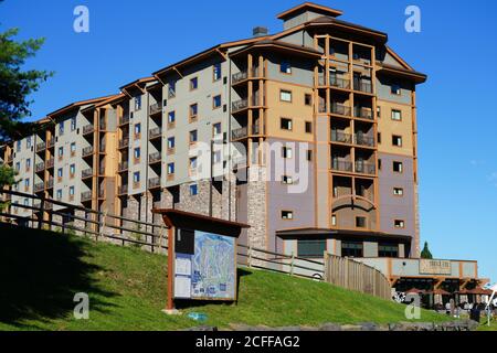 TANNERSVILLE, PA -30 AUG 2020- View of the Camelback Mountain Resort, a large ski resort in the Poconos mountains in Pennsylvania, United States. Stock Photo