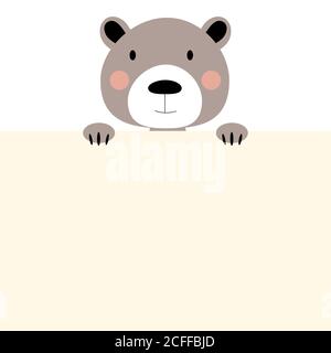 Cute animal bear with empty place for text. Vector Illustration Stock Vector