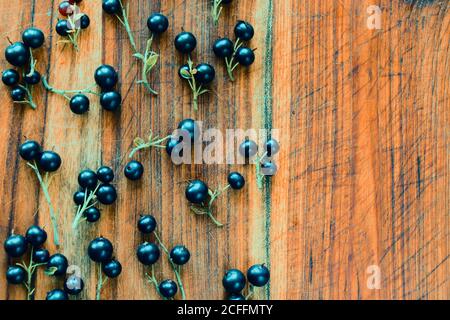 Currant on the board, high angle view Stock Photo