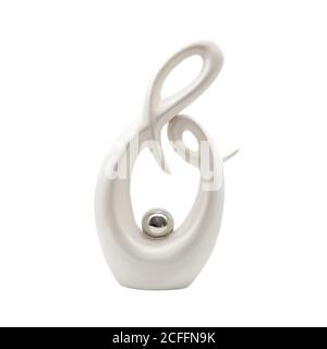 A white vase sculpture on a white background, isolated Stock Photo