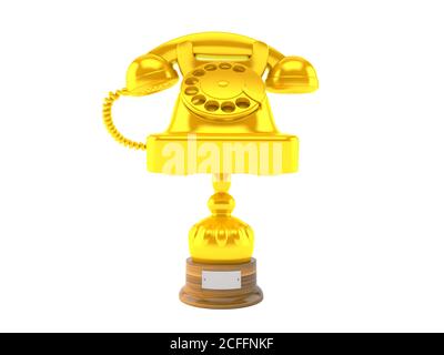 Telephone trophy isolated on white background Stock Photo