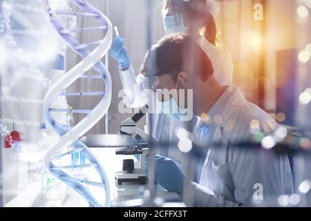 Medical science laboratory. Concept of bacteria research against covid-19 coronavirus Stock Photo