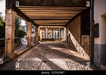 Streets of Covarrubias, a famous village in Burgos (Spain) Stock Photo