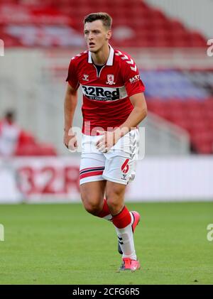 Middlesbrough's Dael Fry during the Carabao Cup first round match at Riverside Stadium, Middlesbrough. Stock Photo