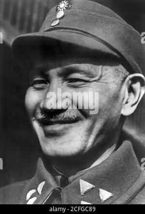 Chiang Kai-shek (1887-1975), portrait of the nationalist leader of Taiwan in 1945 Stock Photo