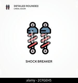 Shock breaker vector icon. Modern vector illustration concepts. Easy to edit and customize. Stock Vector