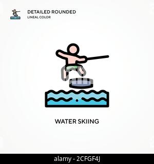 Water skiing vector icon. Modern vector illustration concepts. Easy to edit and customize. Stock Vector