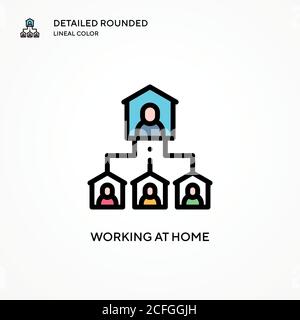 Working at home vector icon. Modern vector illustration concepts. Easy to edit and customize. Stock Vector