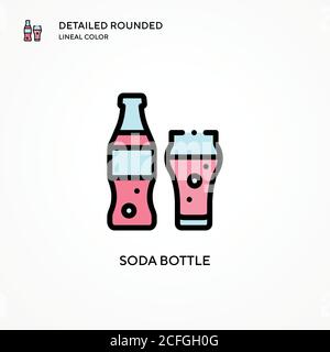 Soda bottle vector icon. Modern vector illustration concepts. Easy to edit and customize. Stock Vector