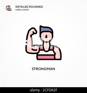 Strongman vector icon. Modern vector illustration concepts. Easy to edit and customize. Stock Vector