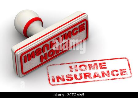 HOME INSURANCE red Rubber Stamp over a white background Stock Photo - Alamy