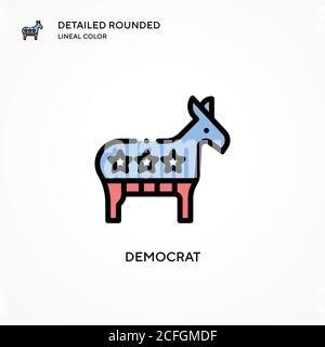 Democrat vector icon. Modern vector illustration concepts. Easy to edit and customize. Stock Vector