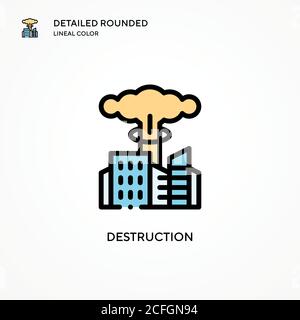 Destruction vector icon. Modern vector illustration concepts. Easy to edit and customize. Stock Vector