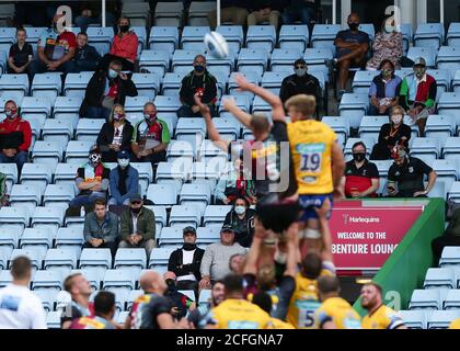 LONDON, ENGLAND. SEPTEMBER 5TH 2020 Fans watch on during the Gallagher Premiership match between Harlequins and Bath Rugby at Twickenham Stoop, London. (Credit: Jacques Feeney | MI News) Credit: MI News & Sport /Alamy Live News Stock Photo