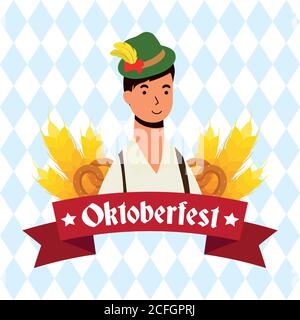 german man wearing tyrolean suit character vector illustration design Stock Vector