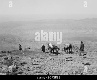 Descending Mt. Hermon ca. 1933 Stock Photo