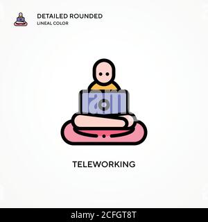 Teleworking vector icon. Modern vector illustration concepts. Easy to edit and customize. Stock Vector