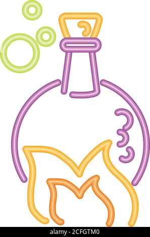 magic potion in neon light for halloween halloween vector illustration design Stock Vector