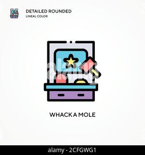 Whack a mole vector icon. Modern vector illustration concepts. Easy to edit and customize. Stock Vector