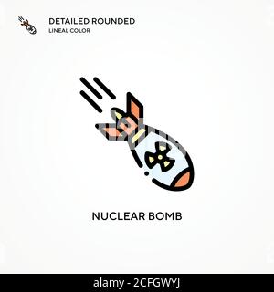 Nuclear bomb vector icon. Modern vector illustration concepts. Easy to edit and customize. Stock Vector