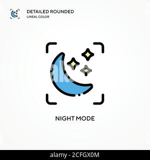 Night mode vector icon. Modern vector illustration concepts. Easy to edit and customize. Stock Vector