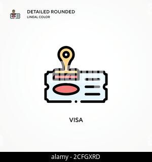 Visa vector icon. Modern vector illustration concepts. Easy to edit and customize. Stock Vector