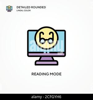 Reading mode vector icon. Modern vector illustration concepts. Easy to edit and customize. Stock Vector