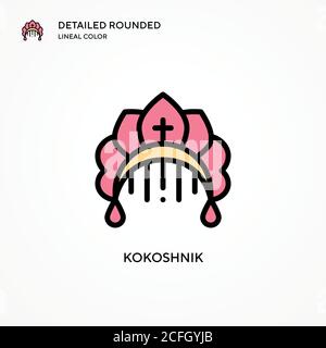 Kokoshnik vector icon. Modern vector illustration concepts. Easy to edit and customize. Stock Vector