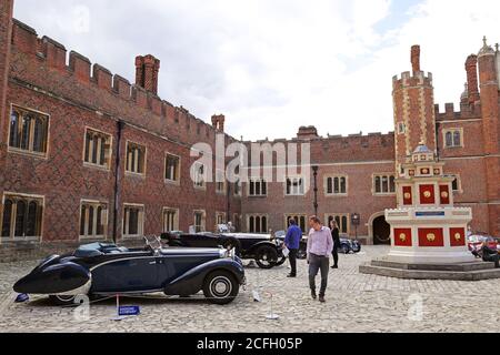 Display of Auction Lots in Base Court, Gooding Classic Car Auction, 5 September 2020. Hampton Court Palace, London, UK, Europe Stock Photo