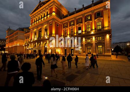 Late summer evening in Vienna, Wiener Musikverein Stock Photo