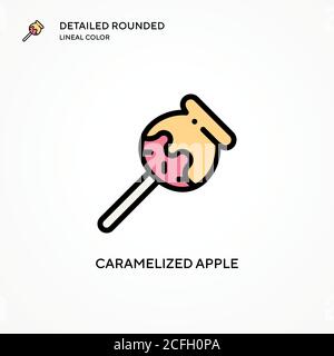 Caramelized apple vector icon. Modern vector illustration concepts. Easy to edit and customize. Stock Vector