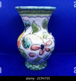 Ceramic Vase, Colourful Floral Design, Decorative Pottery Stock Photo