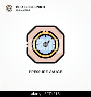 Pressure gauge vector icon. Modern vector illustration concepts. Easy to edit and customize. Stock Vector