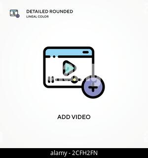 Add video vector icon. Modern vector illustration concepts. Easy to edit and customize. Stock Vector