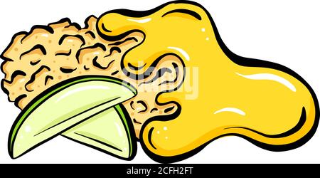 Cartoon Apple Crumble And Custard Vector Design Stock Vector
